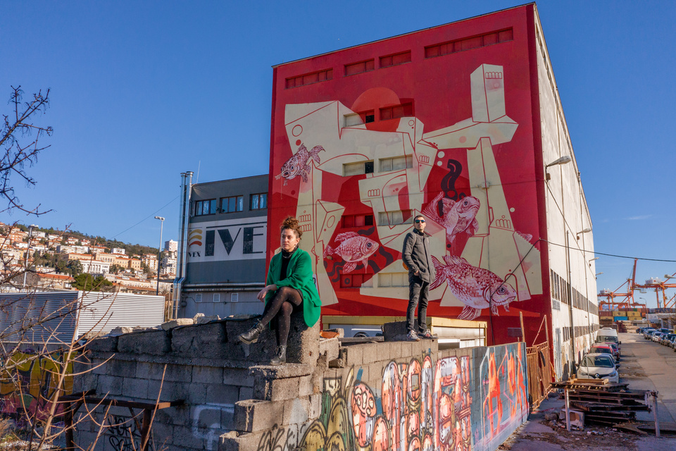 Mural Jadranke Lacković i Vladimira Tomića na zgradi Ivexa / Foto: Rijeka 2020