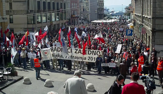 Rijeka: počeo veliki sindikalni prosvjed, došli i radnici brodogradilišta 3. maj