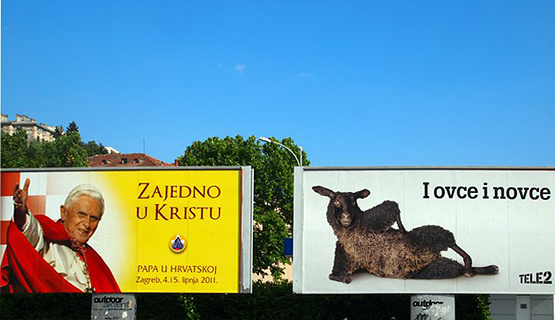 Jumbo plakat Papa i Ovce i novce
