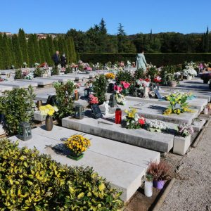 Aleja hrvatskih branitelja na groblju Drenova