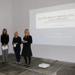 Predstavljanje sklulpture Jezgra (Okovano staklo) Raoula Goldonija u MMSU